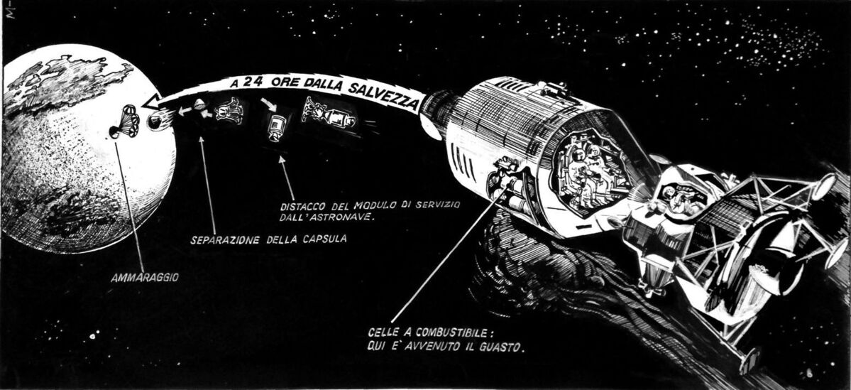 Dario Mellone, il guasto all'Apollo 13 Corriere del 16 aprile 1970