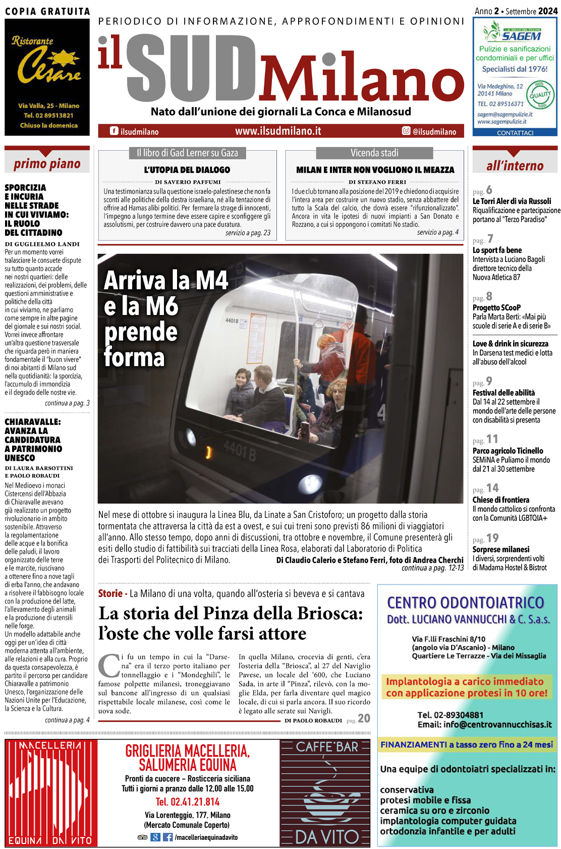 ilSUDMilano, giornale prima pagina di luglio