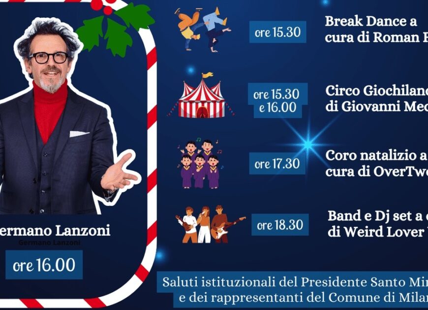 Locandina festa in piazza Frattini 1 dicembre 2024